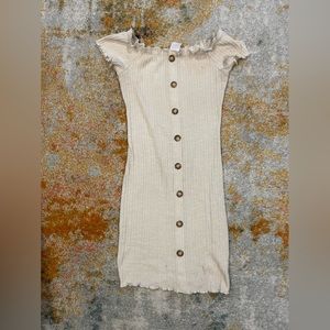 Cream off the shoulder dress